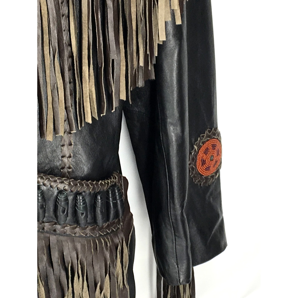 48R Scully Mens 100% Genuine Leather Ranch Western Hand Beaded 3 Button Jacket - Picture 2 of 16